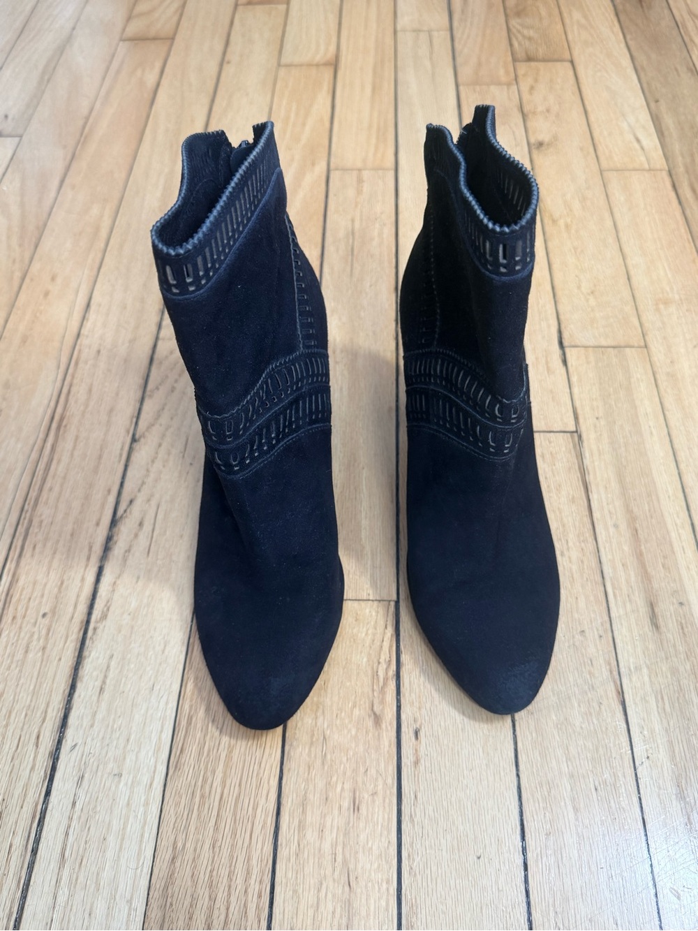 ISOLA Women's Black Suede Ankle Boots - Stylish Slip-On Design